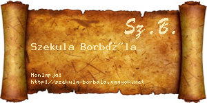 Szekula Borbála névjegykártya