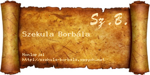 Szekula Borbála névjegykártya